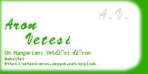 aron vetesi business card